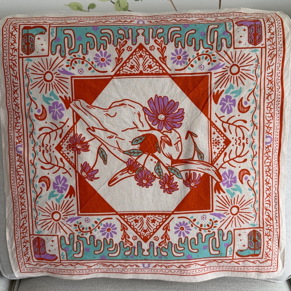 Cowgirl Western Theme 100% Cotton Bandana